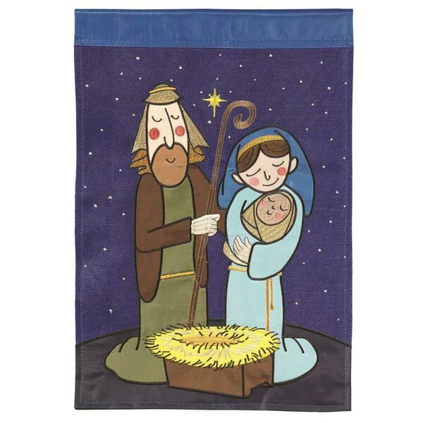 Recinto 13 x 18 in. Holy Family Burlap Double Applique Garden Flag RE2943128